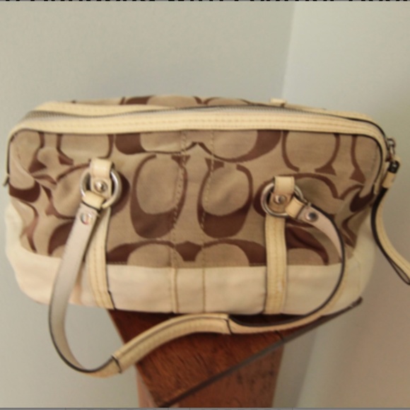 2000's Coach Signature Canvas Top Handle Shoulder Bag - Picture 3 of 7